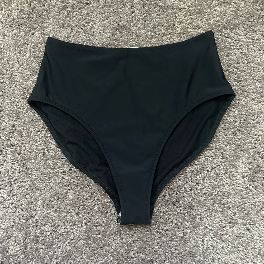 NWT Sleeper High Waisted Bikini Bottoms Size Extra Small XS‎ Black